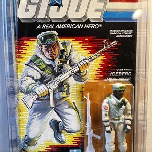 Hasbro Gi Joe 1985 Iceberg Snow Trooper Figure Misp. Grade It Free Holder
